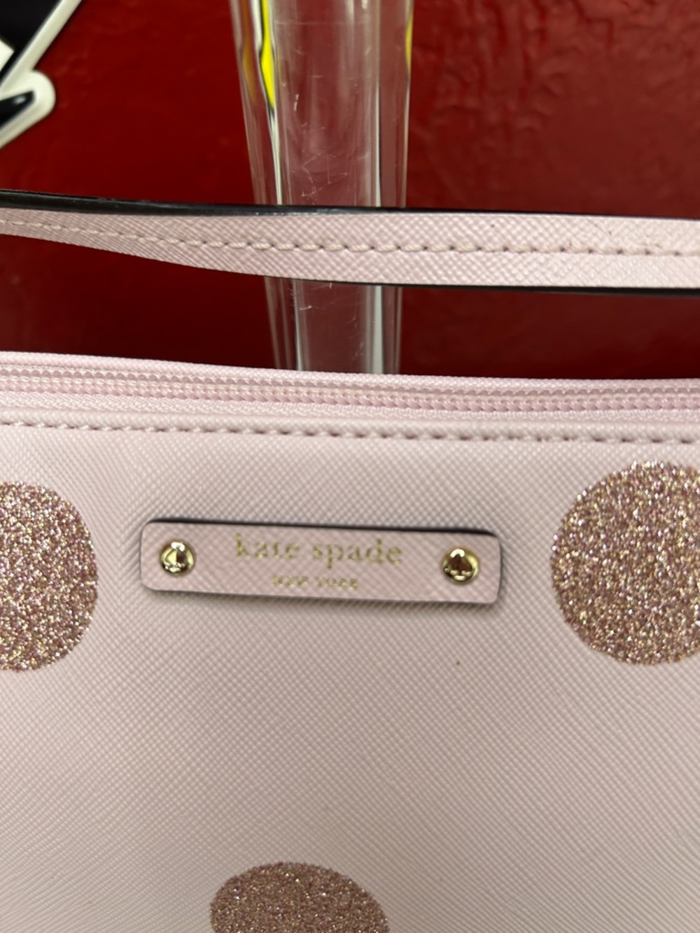 kate spade Light Pink Crossbody with Rose Gold Glitter Polka Dots - Picture 2 of 8